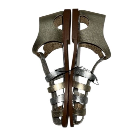 Wonder Nation Big Girls Gold-tone/Silver Fisherman Sandals(Size 6) - Picture 4 of 8